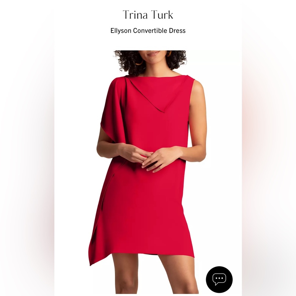 Trina Turk Ellyson Convertible Style Mini Red Cocktail Dress Size M NWT